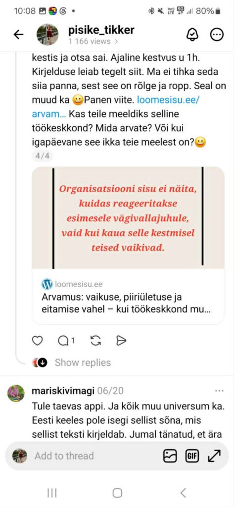Kõige rohkem hämmastab mind hoopis teatud vaikus. postitrus